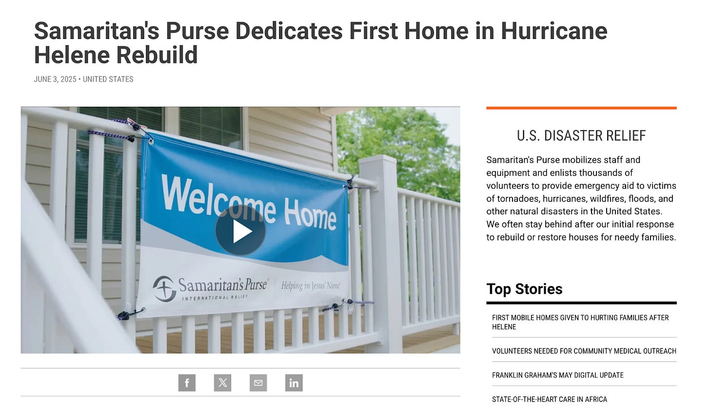 Samaritan's Purse website screenshot