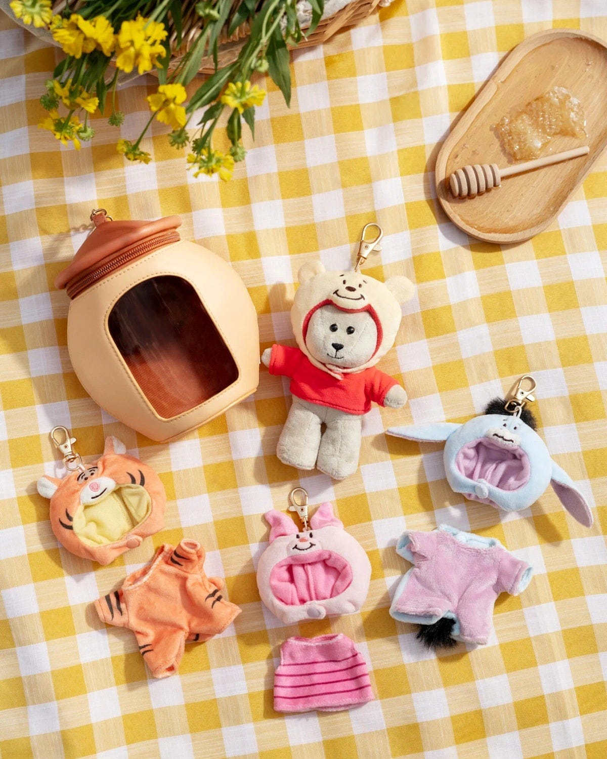 Starbucks Bearista keychains dressed as Hundred Acre Wood friends. Image: Starbucks