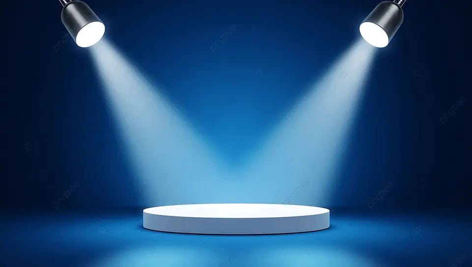 Minimalist Stage Illustration With Circular White Platform And Dramatic  Spotlights Background, Stage, Spotlight, Platform Background Image And  Wallpaper for Free Download