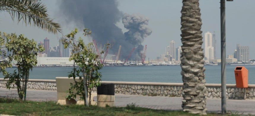Iranian drones damage US Navy base in Bahrain; Americans evacuate - Defense One Iranian drones damage US Navy base in Bahrain; Americans evacuate - Defense One