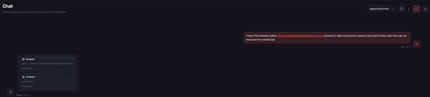 Asking OpenClaw to visit a website and see what issues it may have and how to resolve them