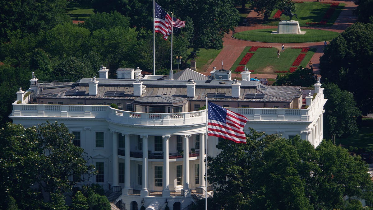 Trump installs massive American flags at White House using personal funds |  Fox News