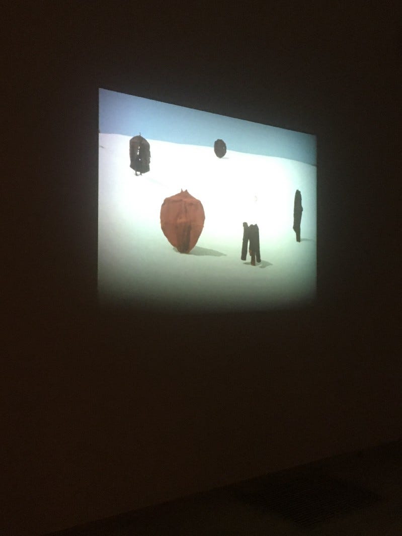 Photo of the projection at the Tate Modern showing the film ‘Abakany’.