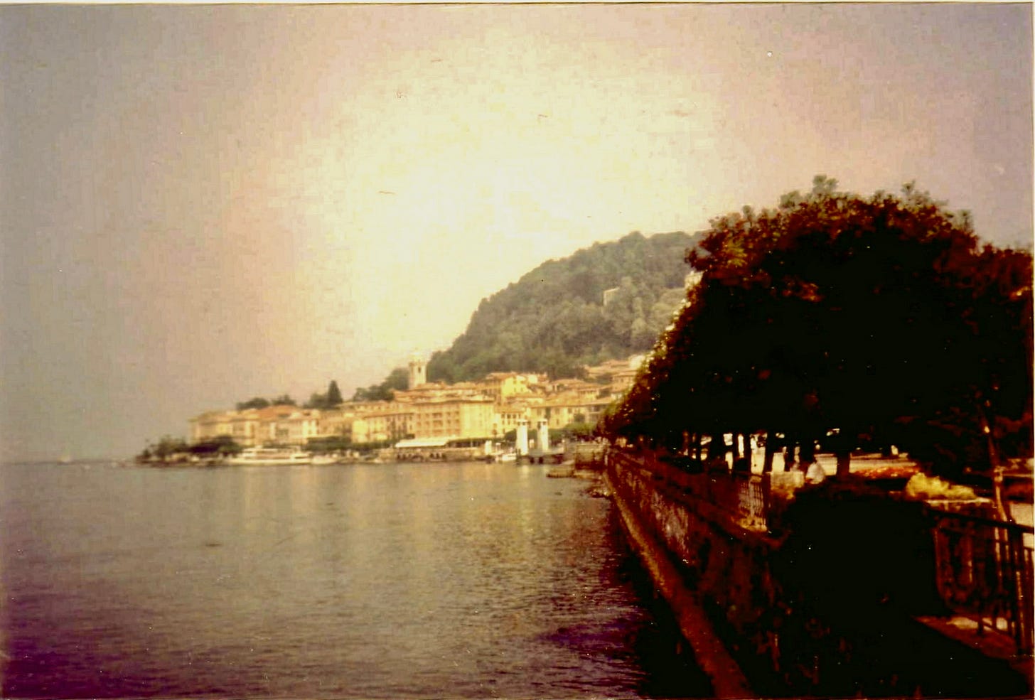 Sunset view of the Villa Serbelloni in Bellagio, Italy