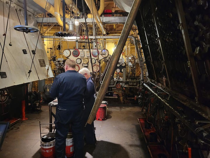 The boilers and steam pipes