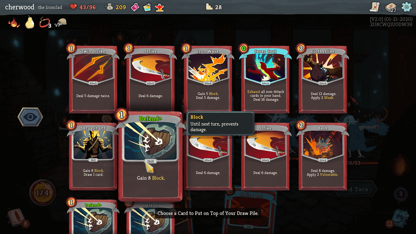 Choose a card - Slay the Spire | Interface In Game