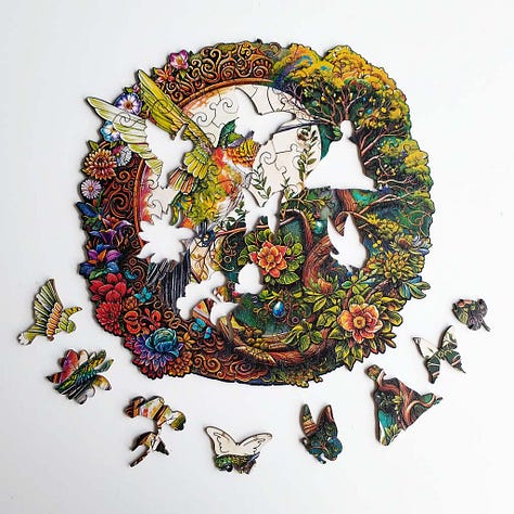 Kaayee Yin Yang Hummingbird Wooden Jigsaw Puzzle