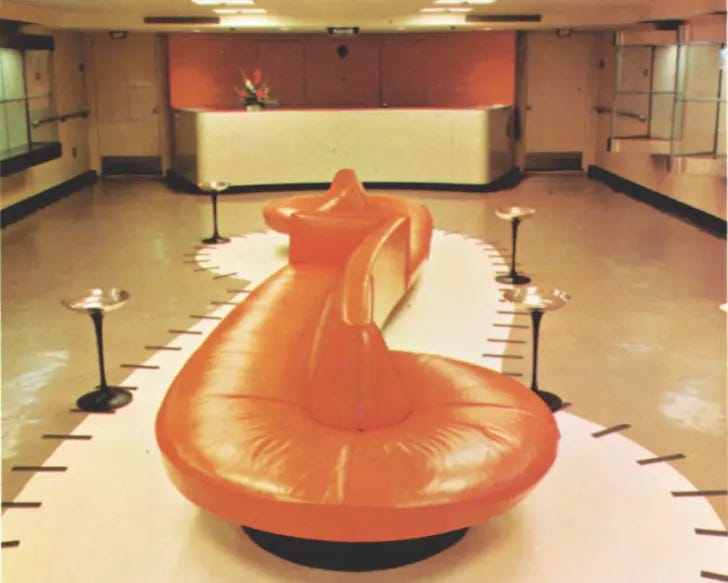 Lobby of the NS Savannah, designed by Jack Heaney