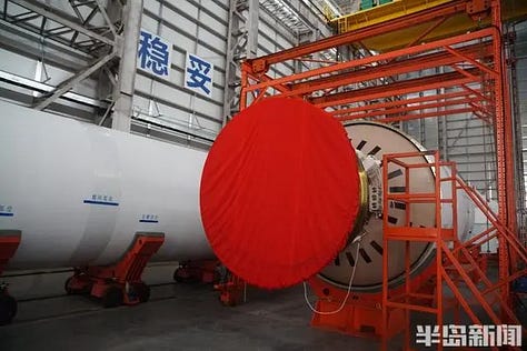 Hardware for the Gravity-1 Y2 vehicle in August 2024 inside one of Haiyang's spaceport facilities.