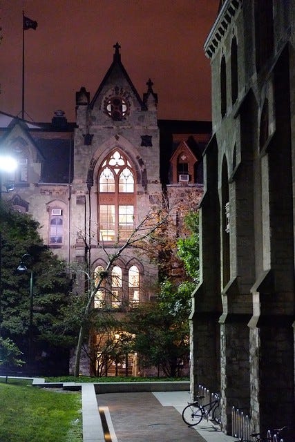 The Penn campus at night The Penn campus at night
