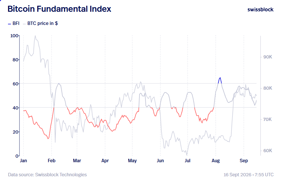 Bitcoin Fundamental Index divergence