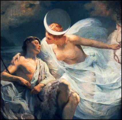 Selena Kisses Endymion While He's Asleep - Albert Aublet - WikiArt.org