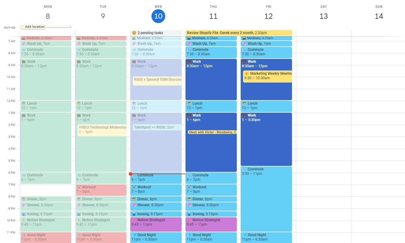 Screenshot of how to use Google Calendar for habit tracking.