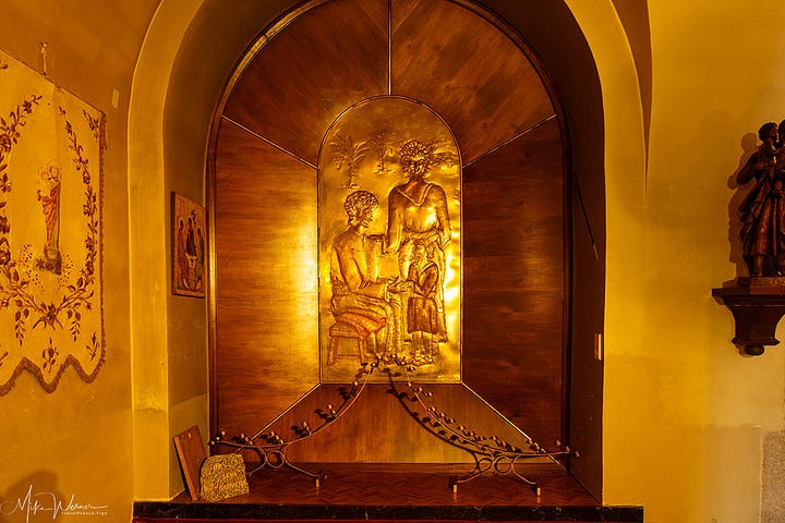 Inside the basilica
