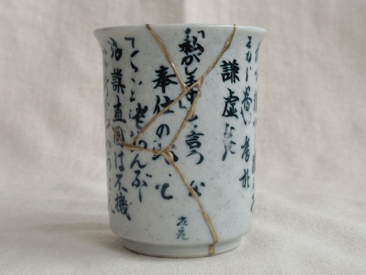 Ceramics.kintsugi.japanese.pot