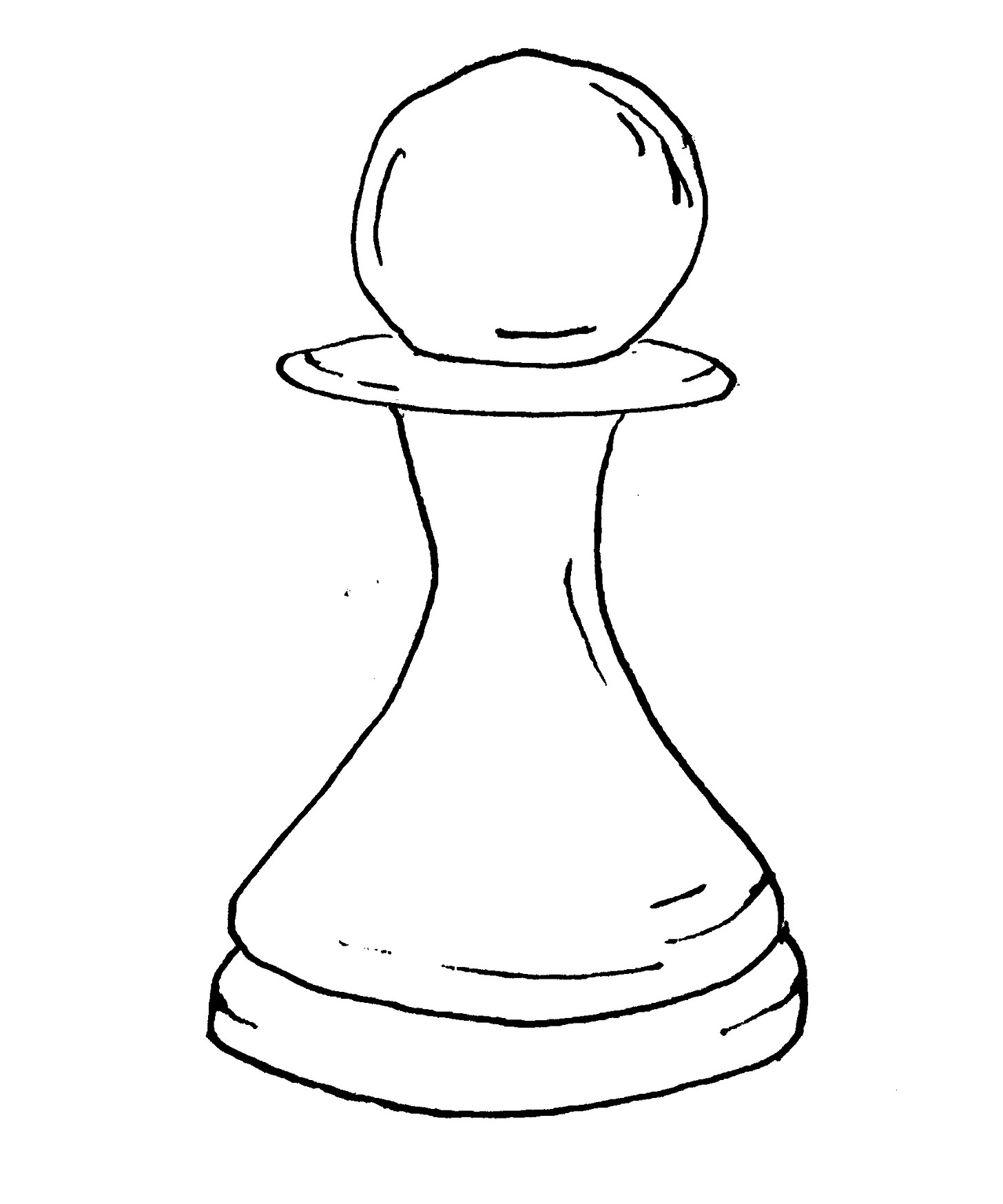 a simple line drawing of a chess pawn
