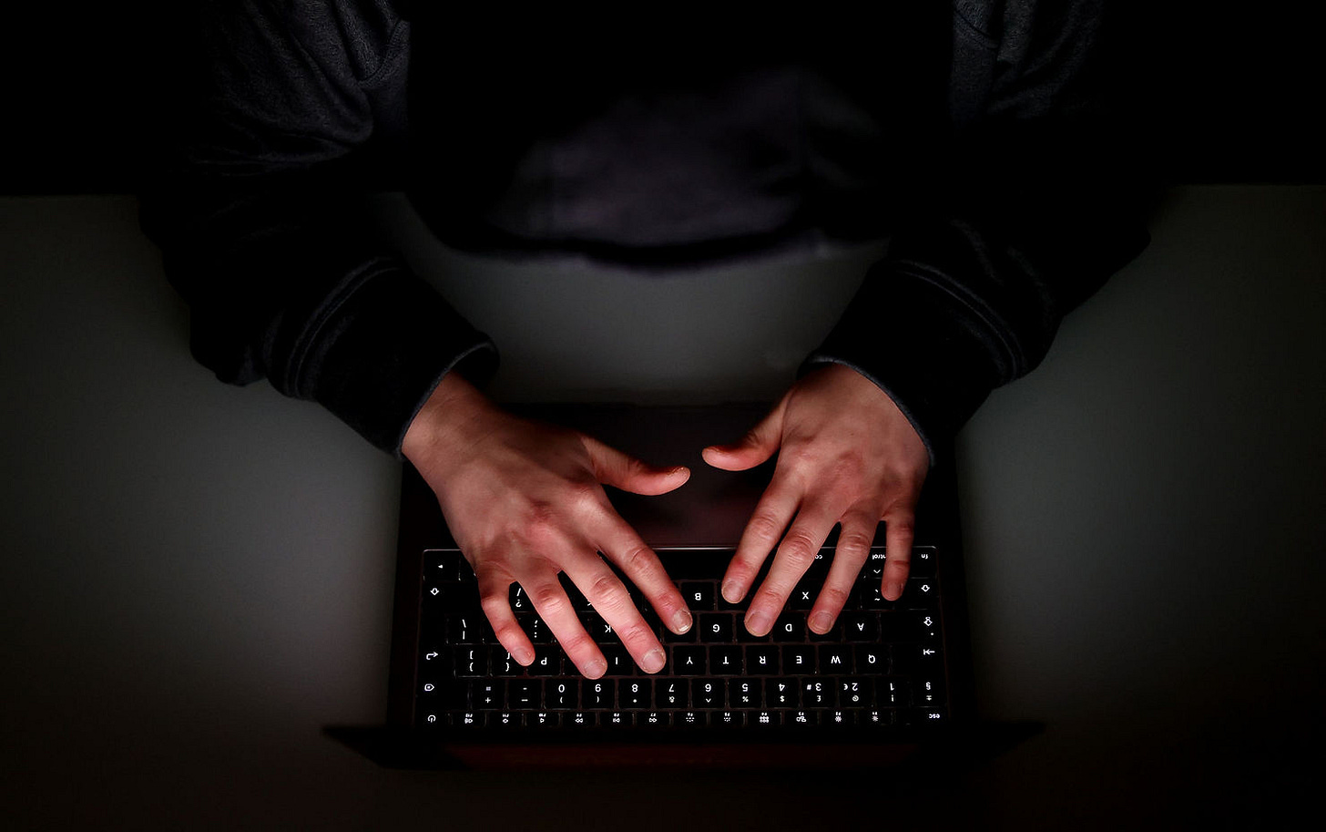 A laptop user