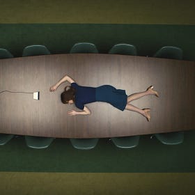 (TEXT SKETCH) Joe Biden Wakes Up In The 'Severance' Conference Room