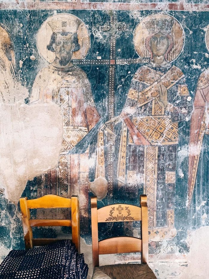 Crete, little church in a sleepy villa Fresco, BozAround