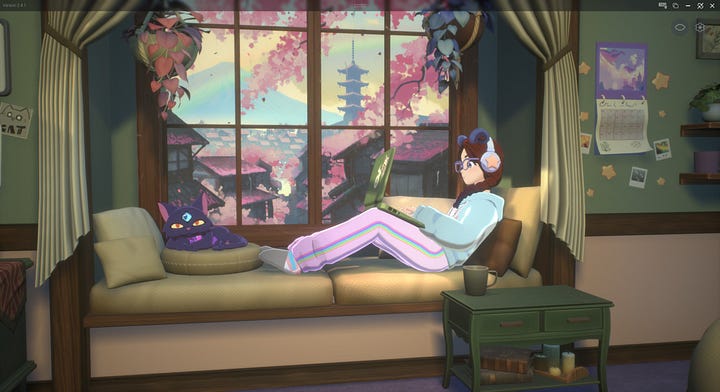 screenshots of writing with Spirit City: Lofi Sessions