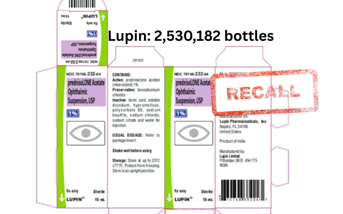 Lupin prednisolone acetate eye drops recall Lupin prednisolone acetate eye drops recall