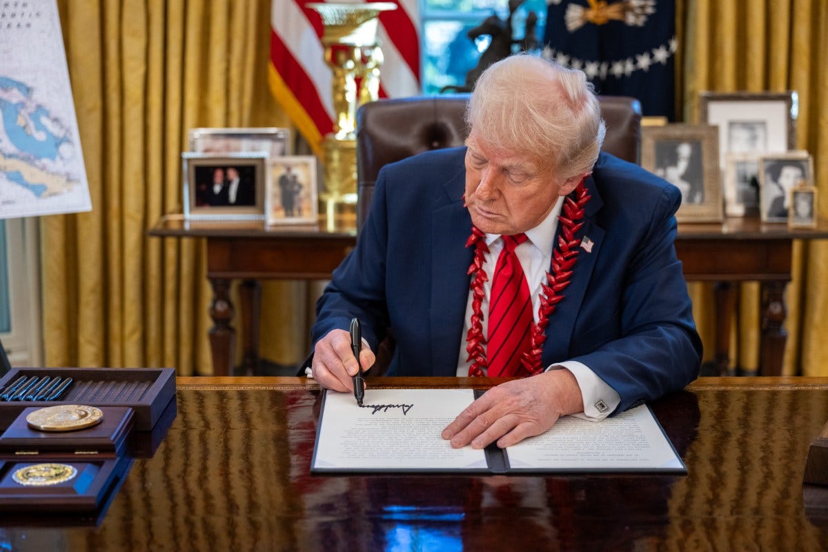 President Donald Trump signs Executive Orders, Thursday, April 17, 2025, in the Oval Office. (Official White House Photo by Molly Riley) President Donald Trump signs Executive Orders, Thursday, April 17, 2025, in the Oval Office. (Official White House Photo by Molly Riley)