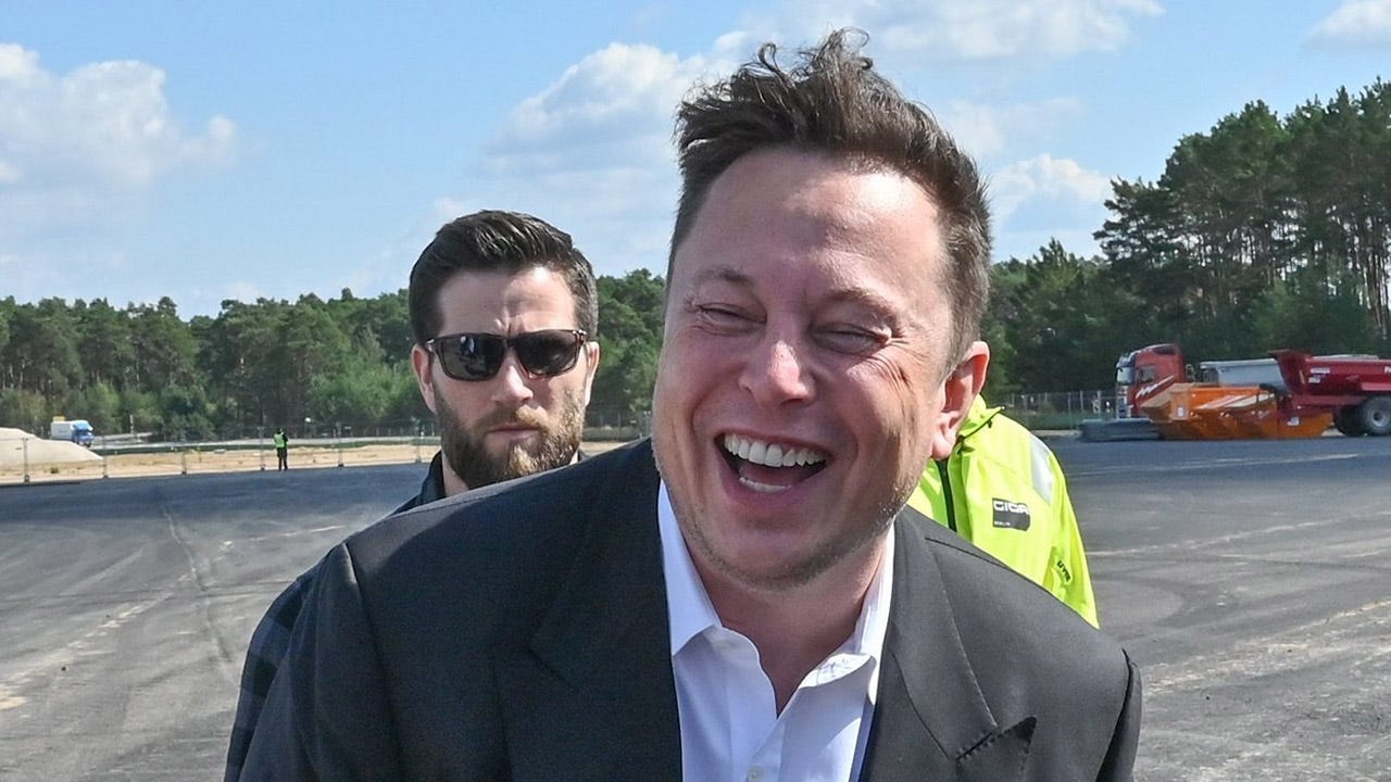 Elon Musk laughs at Rivian's 'autonomous' driving feature | Fox Business Elon Musk laughs at Rivian's 'autonomous' driving feature | Fox Business