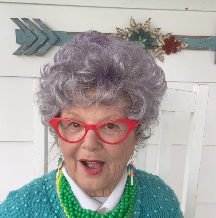 The Little Old Lady With The Red Purse - by Jan Stoneburner