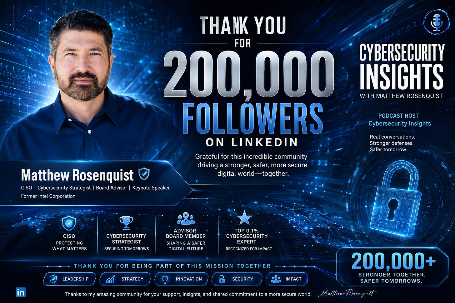 200,000 LinkedIn Followers with the Mission to Secure our Digital Future