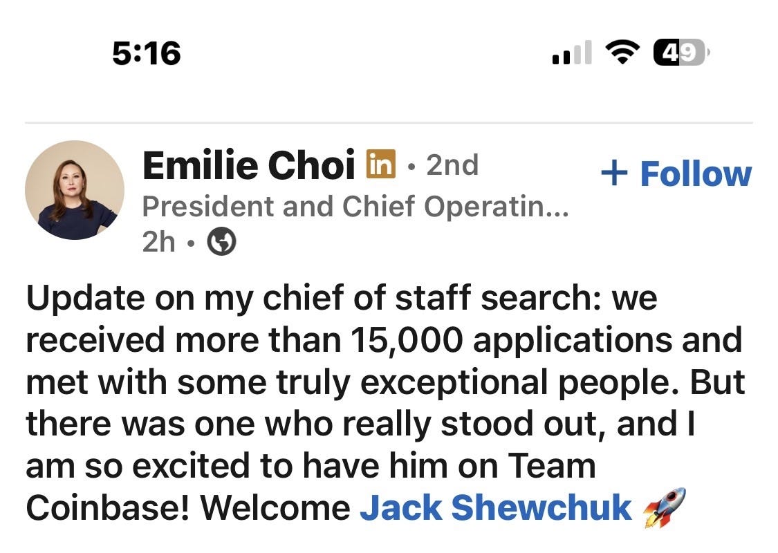 15,000 job applicants for one role