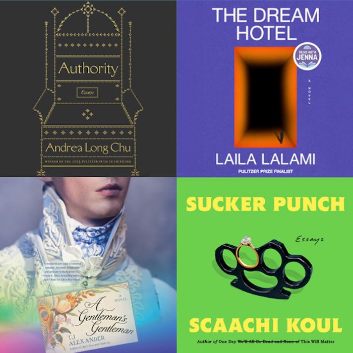 book covers: Authority; Sucker Punch; A Gentleman's Gentleman; The Dream Hotel
