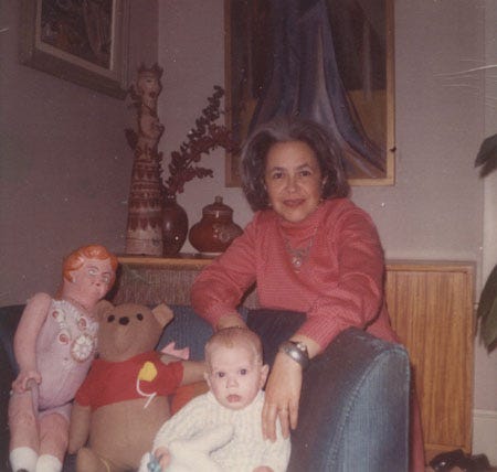 Woman with grandchild 1972