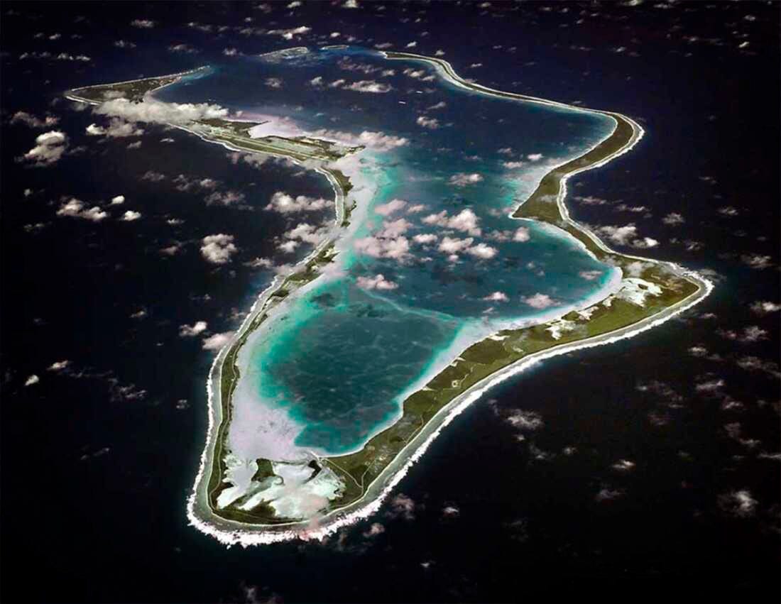 This image released by the U.S. Navy shows an aerial view of Diego Garcia, a remote island in the Indian Ocean. This image released by the U.S. Navy shows an aerial view of Diego Garcia, a remote island in the Indian Ocean.