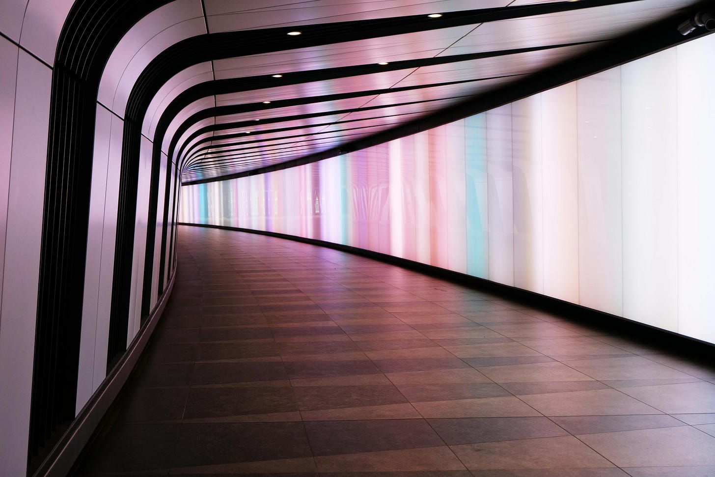 Photograph of King’s Cross LED Subway Tunnel by Carrie Johnson