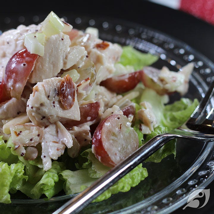 closeup Cranberry Chicken (Turkey) Salad social share image
