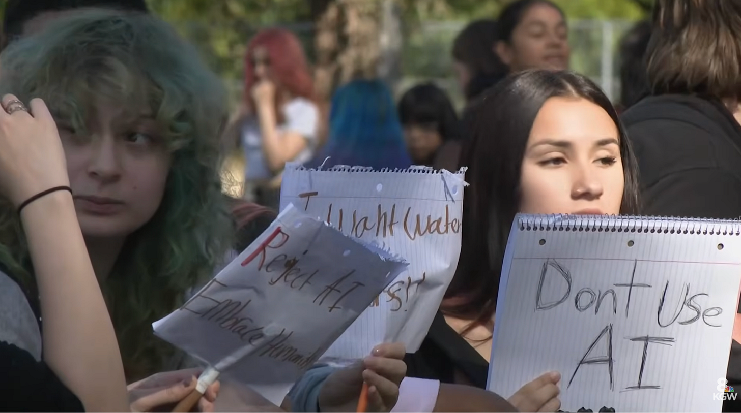 Kids protesting AI.