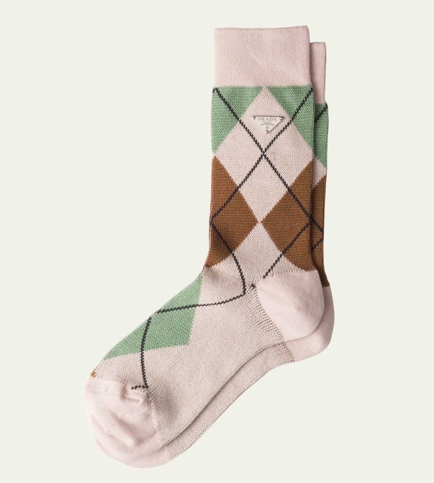 Prada Argyle Metal Logo Socks