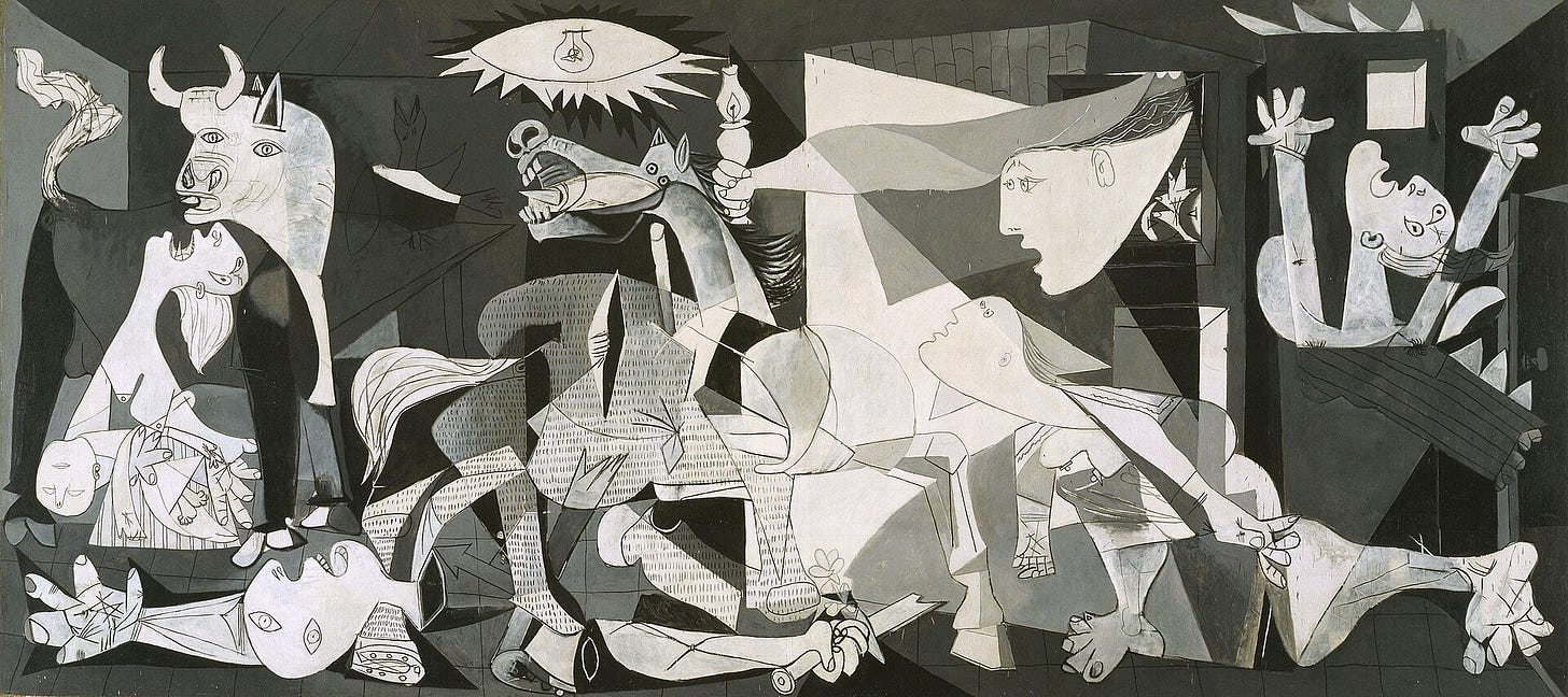 Pablo Picasso, Guernica, 1937. Museo Reina Sofía, Madrid. Pablo Picasso, Guernica, 1937. Museo Reina Sofía, Madrid.