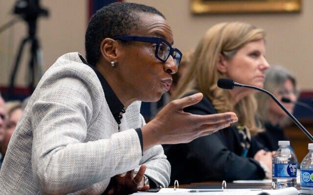 Harvard President Claudine Gay, left, speaks as University of Pennsylvania President Liz Magill listens, during a hearing of the US House Committee on Education on Capitol Hill, December 5, 2023, in Washington. (AP Photo/ Mark Schiefelbein) Harvard President Claudine Gay, left, speaks as University of Pennsylvania President Liz Magill listens, during a hearing of the US House Committee on Education on Capitol Hill, December 5, 2023, in Washington. (AP Photo/ Mark Schiefelbein)