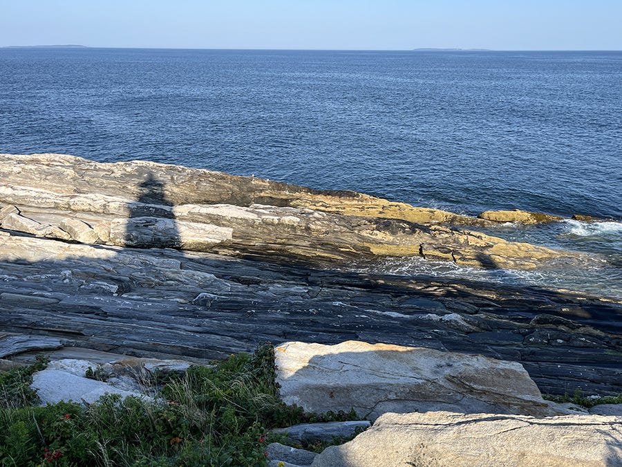 The shadow of Pemaquid Point Lighthouse