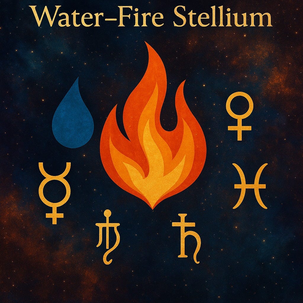 May be an image of fire and text that says 'Water-Fire -Fire Stellium ሃ لى 우 H 巾 አ' May be an image of fire and text that says 'Water-Fire -Fire Stellium ሃ لى 우 H 巾 አ'