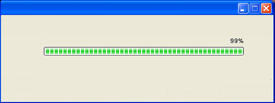 Progress Bar Freezes at 99% and won't Finish