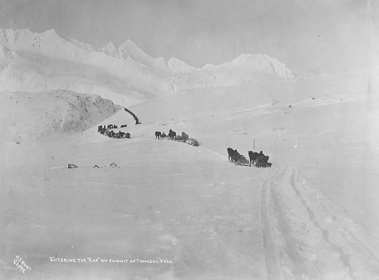 Summit of Thompson Pass near Valdez, Alaska. Year unknown.