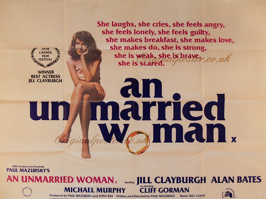 An Unmarried Woman, Original Vintage Film Poster| Original Poster - vintage  film and movie posters
