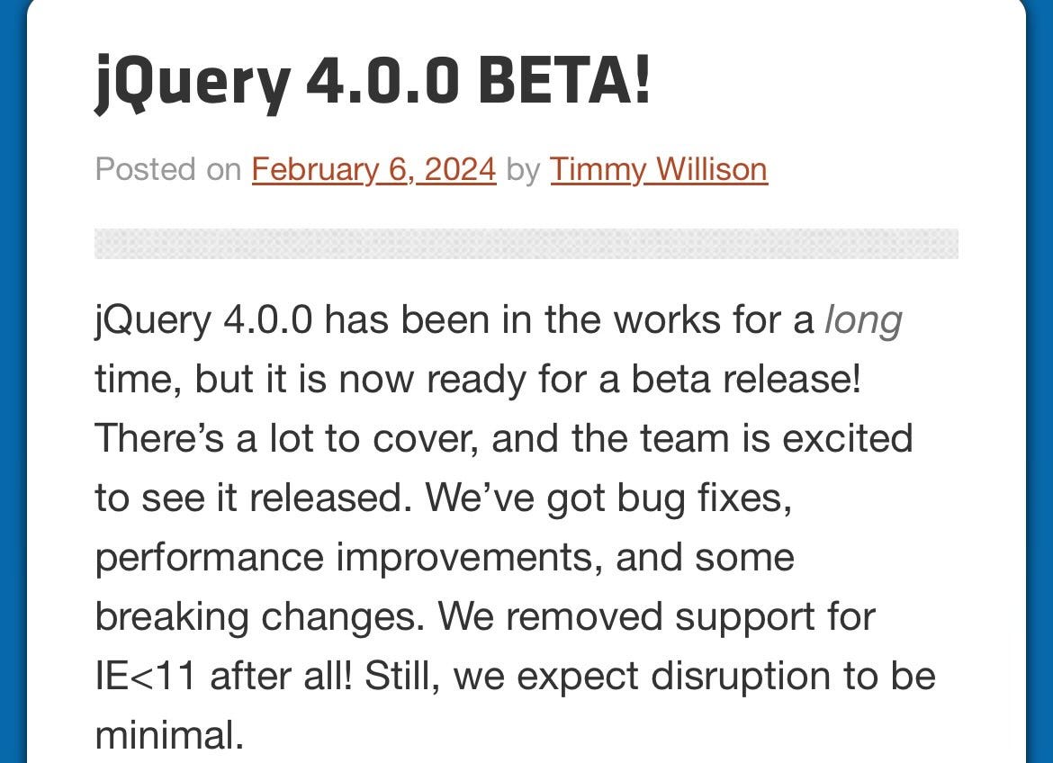 jQuery 4.0 Beta jQuery 4.0 Beta