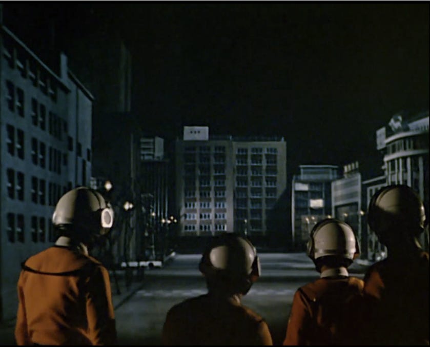 Screenshot from Ultraman (1966), episode 5 of a miniaturized set