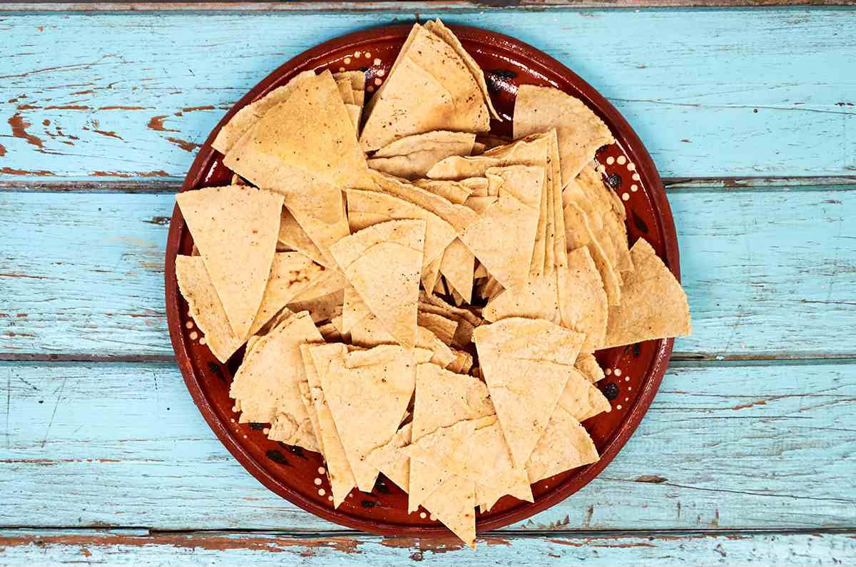 tortilla wedges on plate