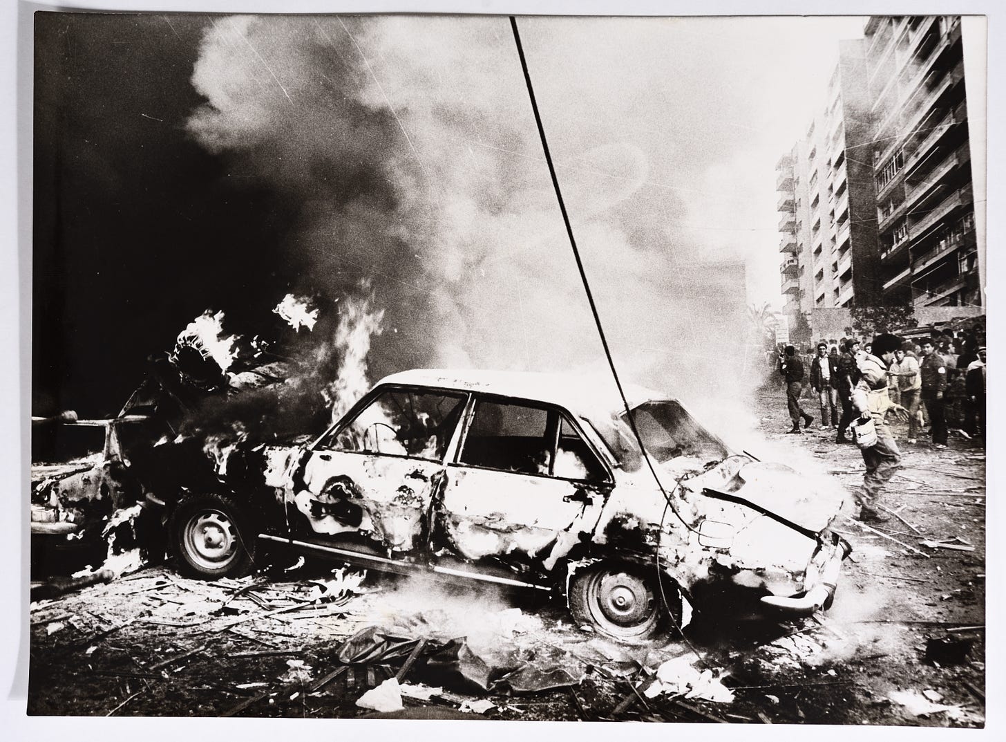 The Palestinian Museum Digital Archive - أرشيف المتحف الفلسطيني الرقمي :  Still Image : A Car Bombing in the Course of the War of the Camps, Beirut,  1985- 1988 [0002.06.2330]