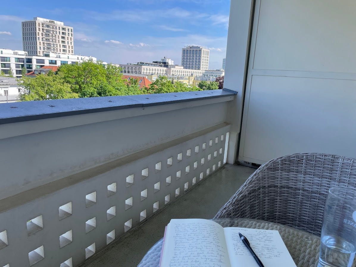balcony with city view