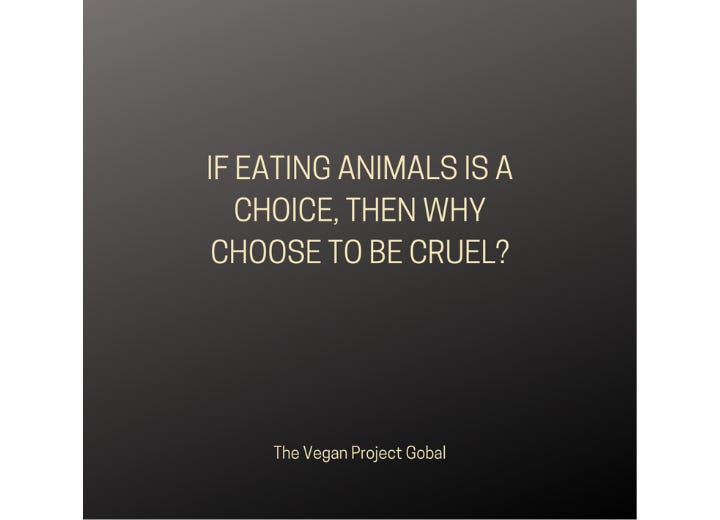 We challenge the moral justification for eating animals, framing it as a conscious choice with ethical implications. We invite reflection on compassion and encourage a shift away from normalized cruelty toward ethical, plant-based alternatives. We challenge the moral justification for eating animals, framing it as a conscious choice with ethical implications. We invite reflection on compassion and encourage a shift away from normalized cruelty toward ethical, plant-based alternatives.
